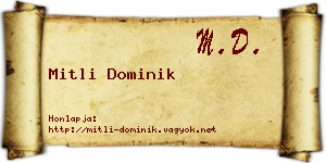 Mitli Dominik névjegykártya